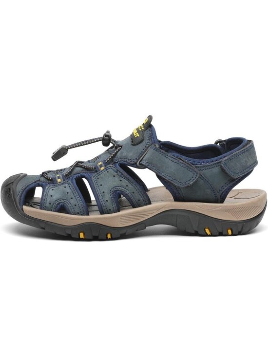 Mens Blue Closed Toe Leather Athletic Outdoor Hiking Sport Casual Sandal Shoes main image 4